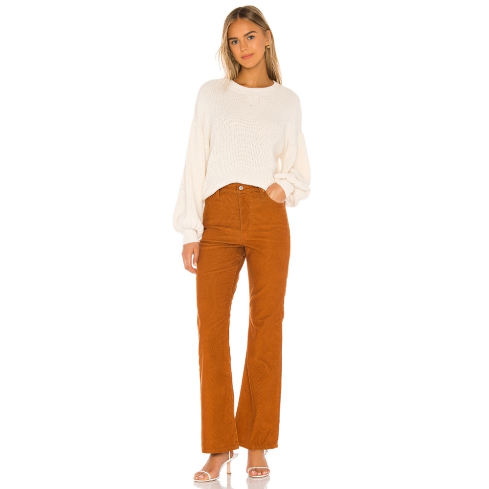 Levi's Ribcage Flare Corduroy Pants Caramel Cafe - Picture 9 of 15